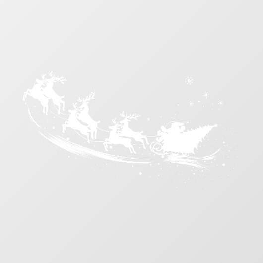 Autocollant Pour Fenêtre Silhouette de Noël Père Noël Sleigh Reindeer (Feuille)