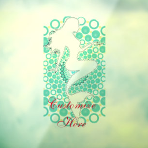Autocollant Pour Fenêtre Silhouette de sirène dans les bulles Thunder_Cove