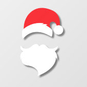 Autocollant Pour Fenêtre Silhouette du Père Noël (Feuille)