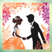 Autocollant Pour Fenêtre Silhouettes de mariée et de mariée (Feuille 3)