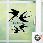 Autocollant Pour Fenêtre Silhouettes d'oiseaux hirondelles Thunder_Cove (Maison)