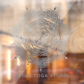 Autocollant Pour Fenêtre Silver Mandala Bohemian Elegant Reiki Yoga Studio (Feuille 2)