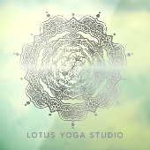 Autocollant Pour Fenêtre Silver Mandala Bohemian Elegant Reiki Yoga Studio (Feuille 3)