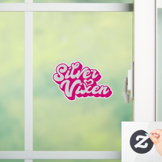 Autocollant Pour Fenêtre Silver Vixen femmes cheveux gris Script Slogan voi (Maison)