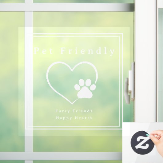 Autocollant Pour Fenêtre Simple cœur ami des animaux empreinte de patte (Maison)