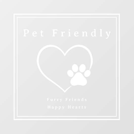 Autocollant Pour Fenêtre Simple cœur ami des animaux empreinte de patte (Feuille)