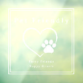 Autocollant Pour Fenêtre Simple cœur ami des animaux empreinte de patte (Feuille 3)