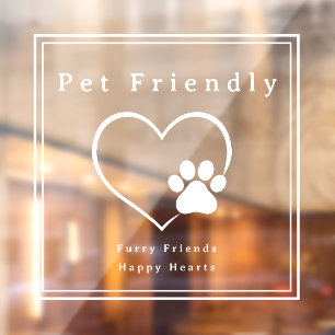 Autocollant Pour Fenêtre Simple cœur empreinte de patte ami des animaux