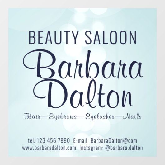 Autocollant Pour Fenêtre Simple Elegant Blue Bokeh (Feuille)