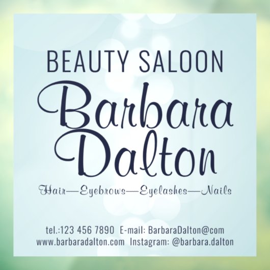 Autocollant Pour Fenêtre Simple Elegant Blue Bokeh (Feuille 3)