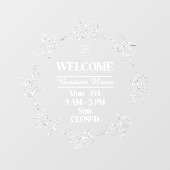 Autocollant Pour Fenêtre Simple Foliage Wreath Business Shop Heures d'ouver (Feuille)