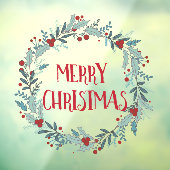 Autocollant Pour Fenêtre Simple Joyeux magasin de fleurs de Noël (Feuille 3)