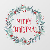 Autocollant Pour Fenêtre Simple Joyeux magasin de fleurs de Noël (Feuille)