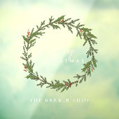 Autocollant Pour Fenêtre Simple Joyeux Pine Berries Green Wreath (Feuille 3)