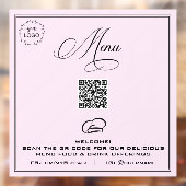 Autocollant Pour Fenêtre *~* Simple MENU Minimal QR Clôture de fenêtre Past (Feuille 2)