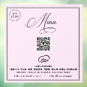 Autocollant Pour Fenêtre *~* Simple MENU Minimal QR Clôture de fenêtre Past (Feuille 3)