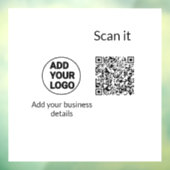 Autocollant Pour Fenêtre Simple minimum q r code ajouter logo code d'analys (Feuille 3)