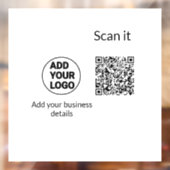 Autocollant Pour Fenêtre Simple minimum q r code ajouter logo code d'analys (Feuille 2)