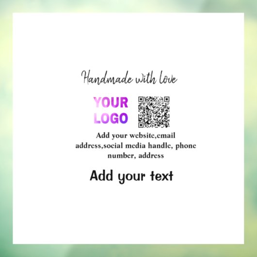 Autocollant Pour Fenêtre Simple minimum q r code ajouter logo code d'analys (Feuille 3)