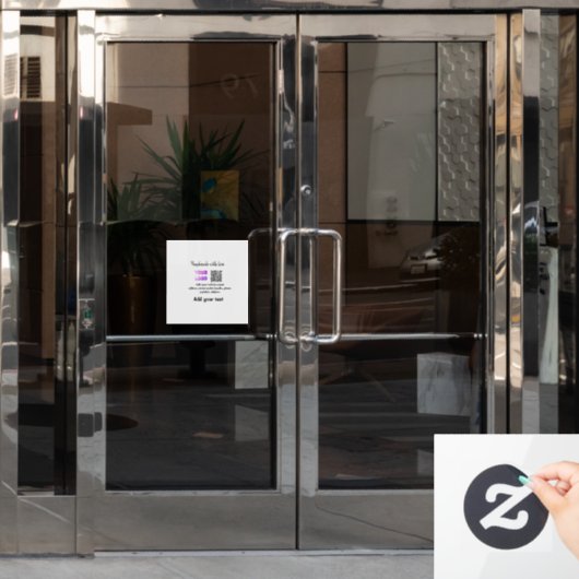 Autocollant Pour Fenêtre Simple minimum q r code ajouter logo code d'analys (Porte de bureau)