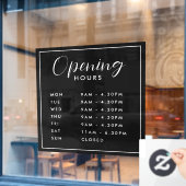 Autocollant Pour Fenêtre Simple Modern Store Heures d'ouverture texte manus (Fenêtre de café)