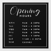 Autocollant Pour Fenêtre Simple Modern Store Heures d'ouverture texte manus (Feuille)
