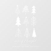 Autocollant Pour Fenêtre Simple Moderne Blanc Noël Merry & Bright (Feuille)