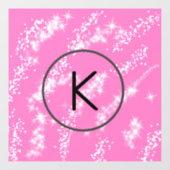 Autocollant Pour Fenêtre simple monogramme blanc monogramme rose parties sc (Feuille)