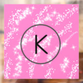 Autocollant Pour Fenêtre simple monogramme blanc monogramme rose parties sc (Feuille 2)