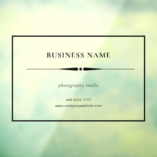 Autocollant Pour Fenêtre Simple Petite entreprise Nom noir Cadre transparen (Feuille 3)