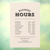 Autocollant Pour Fenêtre Simple professionnel noir sur beige heures d'affai (Feuille 3)