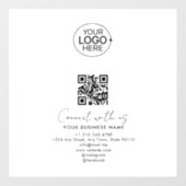 Autocollant Pour Fenêtre Simple Script Connect With Us Logo QR Code Promo (Feuille)