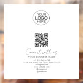 Autocollant Pour Fenêtre Simple Script Connect With Us Logo QR Code Promo (Feuille 2)