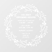 Autocollant Pour Fenêtre Simples heures d'ouverture de vacances Signé, Noël (Feuille)