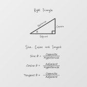 Autocollant Pour Fenêtre Sine Cosine Tangent Trigonométrie Majuscule Noir (Feuille)