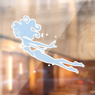 Autocollant Pour Fenêtre Sirène de natation à bord Thunder_Cove