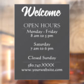 Autocollant Pour Fenêtre Site d'accueil et d'heures d'ouverture (Feuille 2)