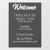 Autocollant Pour Fenêtre Site d'accueil et d'heures d'ouverture (Feuille)