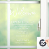 Autocollant Pour Fenêtre Site d'accueil et d'heures d'ouverture (Maison)