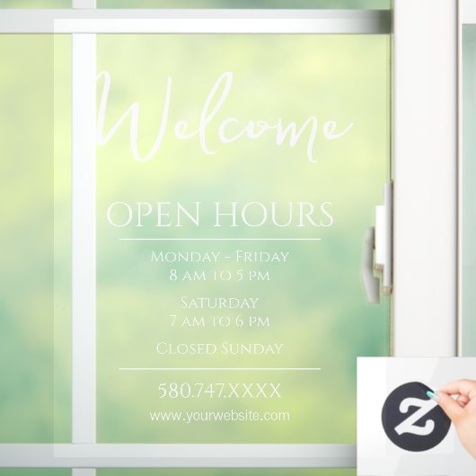 Autocollant Pour Fenêtre Site d'accueil et d'heures d'ouverture (Maison)