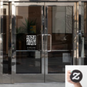 Autocollant Pour Fenêtre Site Web de code QR Lien de script blanc Affaires (Porte de bureau)