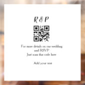 Autocollant Pour Fenêtre site web de mariage rsvp q r code ajouter nom text (Feuille 2)