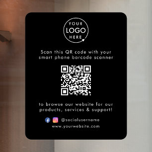 Autocollant Pour Fenêtre Site Web d'entreprise QR Code Moderne Design Noi