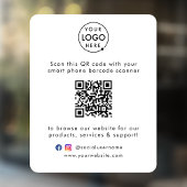 Autocollant Pour Fenêtre Site web d'entreprise | QR Code Scannez-moi Minima