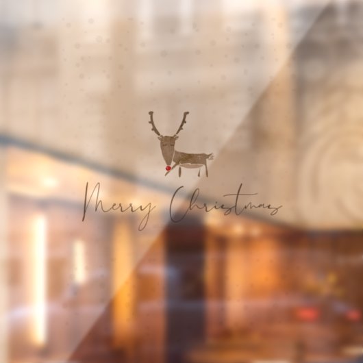 Autocollant Pour Fenêtre SlipperyJoe Joyeux rennes de Noël renne rouge nez (Feuille 2)