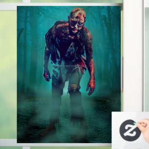 Autocollant Pour Fenêtre SlipperyJoe terrifiante figure de zombie isolée om