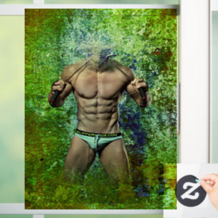 Autocollant Pour Fenêtre SlipperyJoe's blanc musculaire sexy homme speedo n