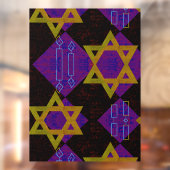 Autocollant Pour Fenêtre SlipperyJoe's Happy Hanoukka Star de David menorah (Feuille 2)