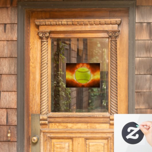 Autocollant Pour Fenêtre SlipperyJoe's jaune balle de feu de balle de feu r (Porte d'accueil)