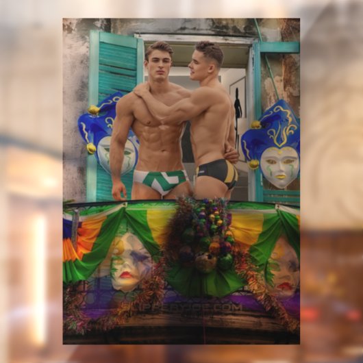 Autocollant Pour Fenêtre SlipperyJoe's Mardi Gras masques perles décoration (Feuille 2)